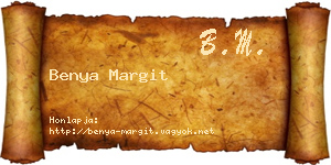 Benya Margit névjegykártya